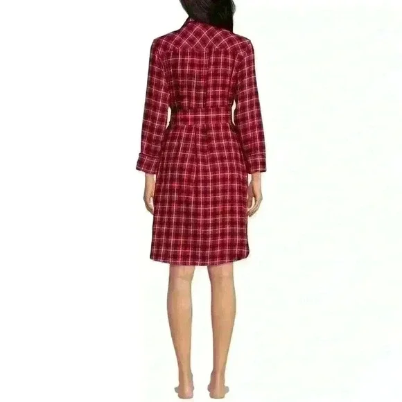 Lands End Long Sleeve Christmas Flannel Plaid dress- NWT | Holiday - Picture 2 of 5